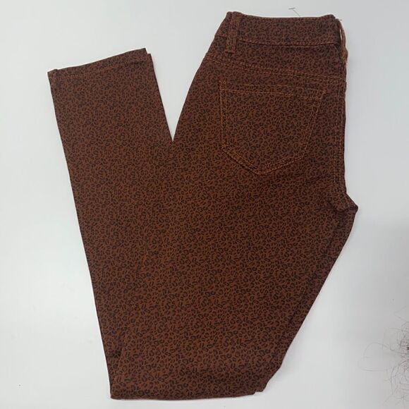 Lola Skinny Leopard Print Jeans Brown Sz 3 Stretch High Rise New - Picture 3 of 8